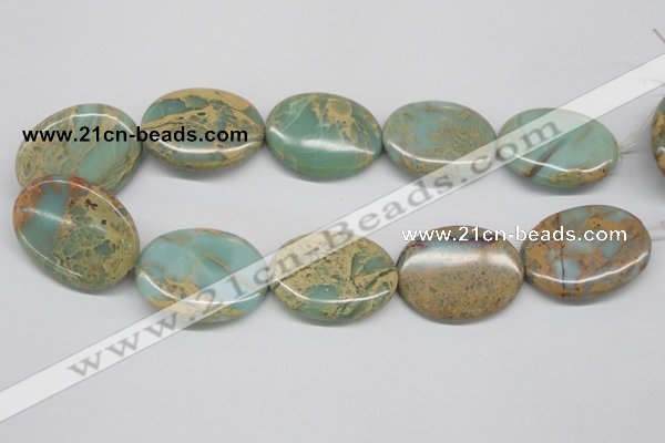 CNS170 15.5 inches 30*40mm oval natural serpentine jasper beads