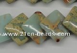 CNS180 15.5 inches 16*16mm diamond natural serpentine jasper beads