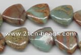 CNS184 15.5 inches 16*16mm triangle natural serpentine jasper beads