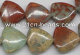 CNS185 15.5 inches 20*20mm triangle natural serpentine jasper beads