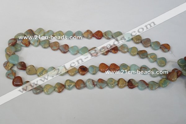 CNS186 15.5 inches 12*12mm triangle natural serpentine jasper beads