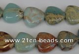 CNS187 15.5 inches 14*14mm triangle natural serpentine jasper beads