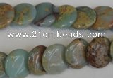 CNS191 15.5 inches 14mm flat round natural serpentine jasper beads