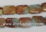 CNS194 15.5 inches 12*16mm rectangle natural serpentine jasper beads