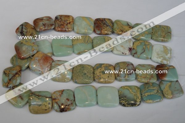 CNS195 15.5 inches 25*25mm square natural serpentine jasper beads