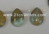 CNS200 Top-drilled 15*20mm flat teardrop natural serpentine jasper beads
