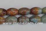 CNS203 15.5 inches 10*14mm rice natural serpentine jasper beads