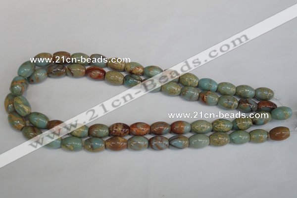 CNS203 15.5 inches 10*14mm rice natural serpentine jasper beads