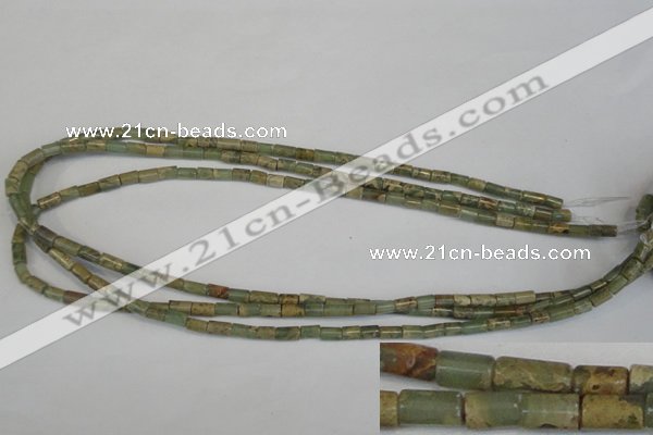 CNS206 15.5 inches 4*6mm tube natural serpentine jasper beads