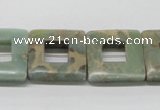 CNS21 16 inches 20*20mm square natural serpentine jasper beads