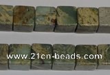 CNS210 15.5 inches 15*15mm cube natural serpentine jasper beads