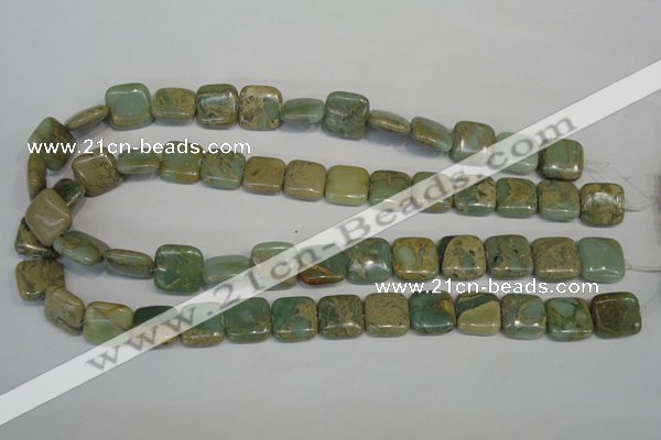 CNS213 15.5 inches 15*15mm square natural serpentine jasper beads