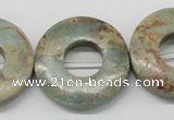 CNS23 16 inches 30mm flat round natural serpentine jasper beads