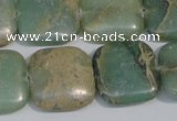 CNS251 15.5 inches 20*20mm square natural serpentine jasper beads