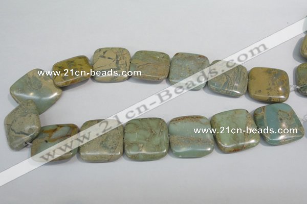 CNS252 15.5 inches 30*30mm square natural serpentine jasper beads