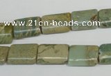 CNS260 15.5 inches 10*14mm flat tube natural serpentine jasper beads