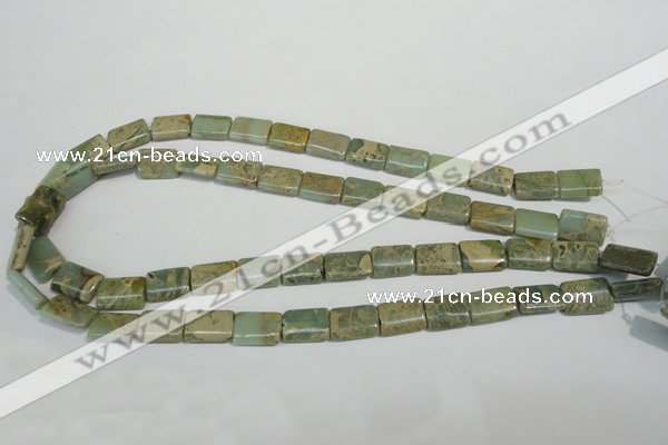 CNS260 15.5 inches 10*14mm flat tube natural serpentine jasper beads