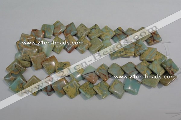 CNS265 15.5 inches 18*18mm diamond natural serpentine jasper beads