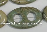 CNS270 15.5 inches 25*40mm carved oval natural serpentine jasper beads