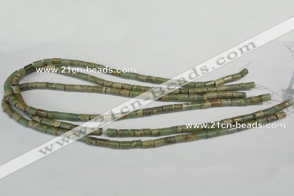 CNS274 15.5 inches 5*7mm tube natural serpentine jasper beads