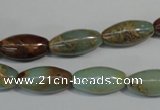 CNS277 15.5 inches 8*16mm rice natural serpentine jasper beads