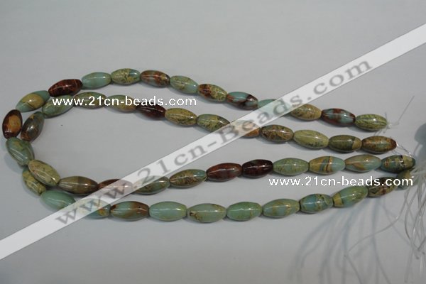 CNS277 15.5 inches 8*16mm rice natural serpentine jasper beads