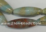 CNS278 15.5 inches 10*30mm rice natural serpentine jasper beads