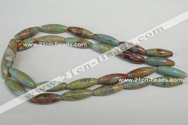 CNS278 15.5 inches 10*30mm rice natural serpentine jasper beads