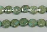 CNS280 15.5 inches 10mm flat round natural serpentine jasper beads