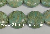 CNS284 15.5 inches 18mm flat round natural serpentine jasper beads