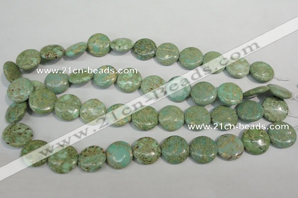 CNS284 15.5 inches 18mm flat round natural serpentine jasper beads