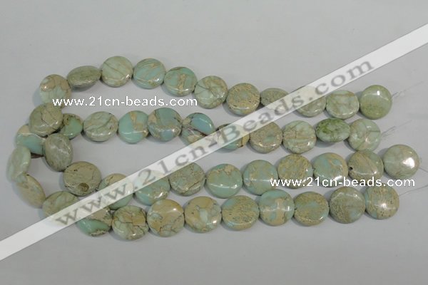 CNS286 15.5 inches 18mm flat round natural serpentine jasper beads