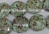 CNS288 15.5 inches 18mm flat round natural serpentine jasper beads