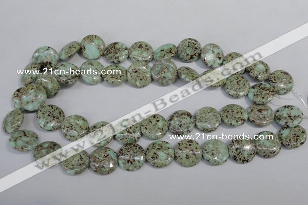 CNS288 15.5 inches 18mm flat round natural serpentine jasper beads