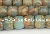 CNS306 15.5 inches 6*8mm rondelle serpentine jasper beads