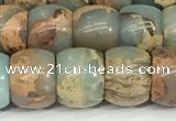 CNS308 15.5 inches 10*12mm rondelle serpentine jasper beads