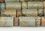 CNS316 4*6mm rondelle & 6*10mm tube serpentine jasper beads