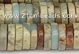 CNS321 15.5 inches 3*10mm heishi serpentine jasper beads