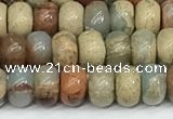 CNS324 15.5 inches 4*6mm rondelle serpentine jasper beads