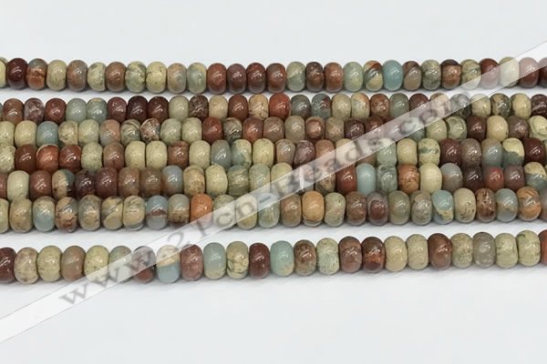 CNS324 15.5 inches 4*6mm rondelle serpentine jasper beads