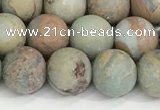 CNS348 15.5 inches 10mm round matte serpentine jasper beads