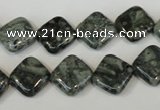 CNS428 15.5 inches 12*12mm diamond natural serpentine jasper beads