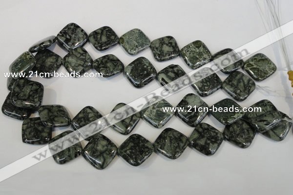 CNS432 15.5 inches 20*20mm diamond natural serpentine jasper beads