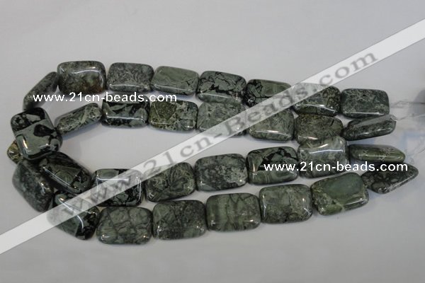 CNS438 15.5 inches 18*25mm rectangle natural serpentine jasper beads