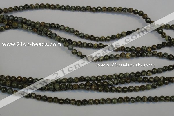 CNS500 15.5 inches 4mm round natural serpentine jasper beads