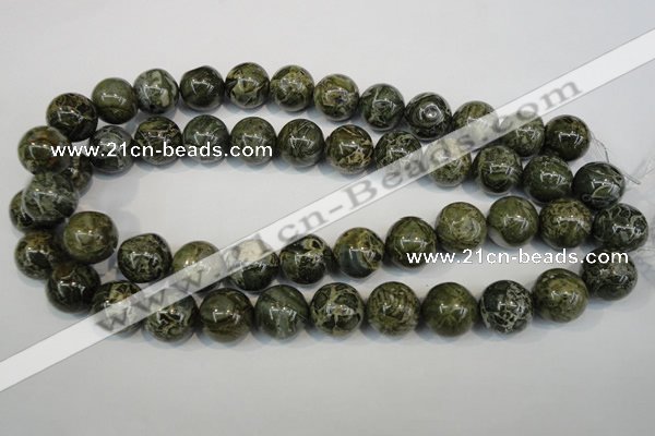 CNS506 15.5 inches 16mm round natural serpentine jasper beads