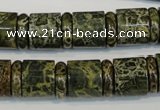 CNS518 15.5 inches 4*14mm rondelle & 12*14mm tube serpentine jasper beads