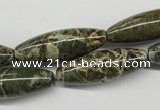 CNS519 15.5 inches 10*30mm rice natural serpentine jasper beads