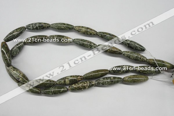 CNS519 15.5 inches 10*30mm rice natural serpentine jasper beads