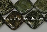 CNS532 15.5 inches 20*20mm diamond natural serpentine jasper beads